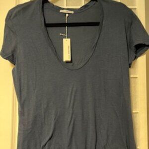 NWT James Perse Navy Blue Scoop Neck Tee Size 3 (Med)